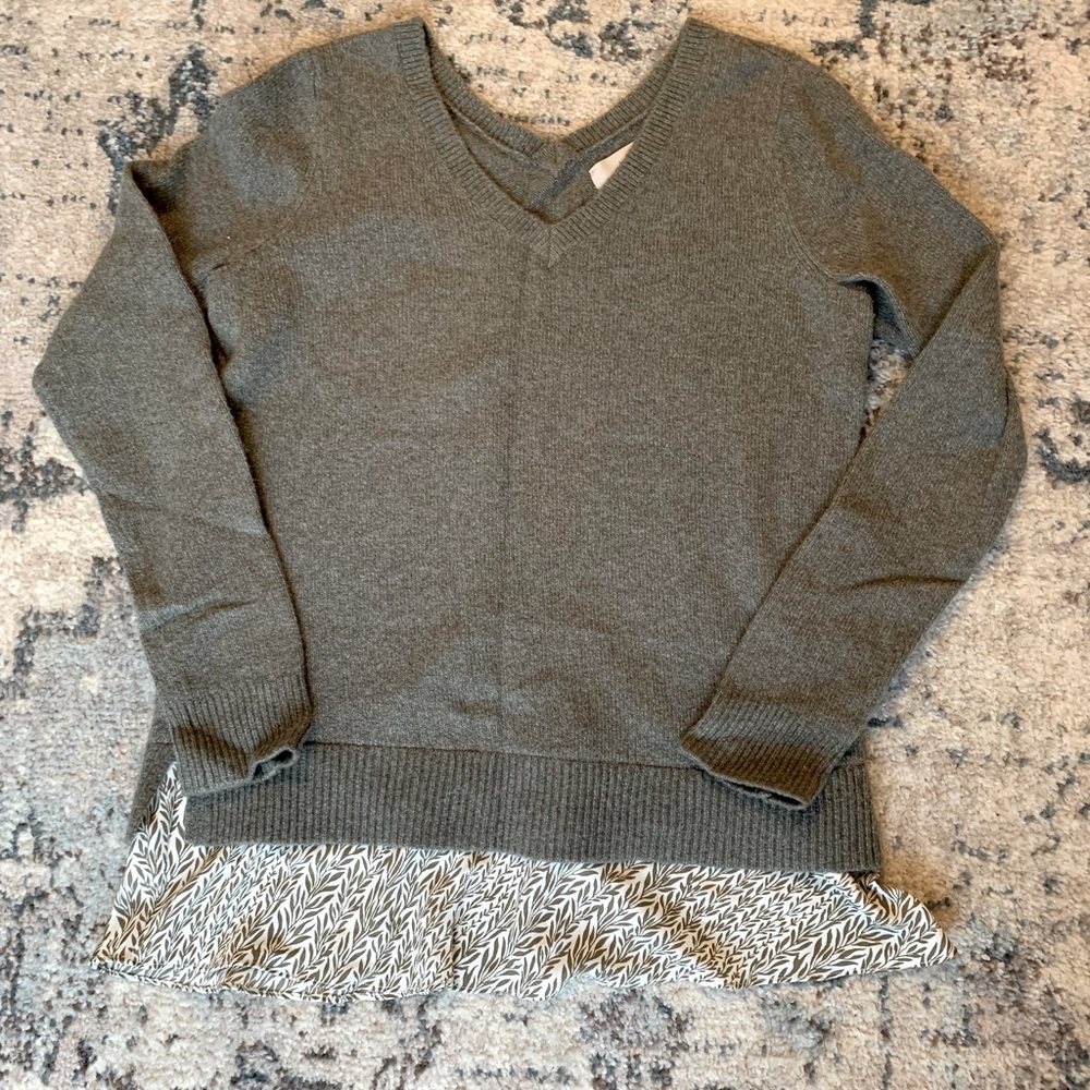 EUC LOFT mixed media sweater